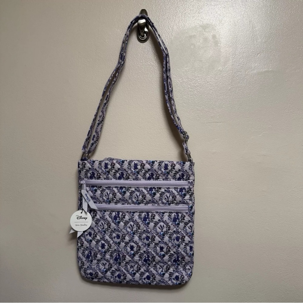 Vera Bradley Disney Belle Floral Cameos Triple Zip Hipster Crossbody Bag NWT DS4